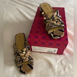 Tory Burch Basketweave block heel sandal